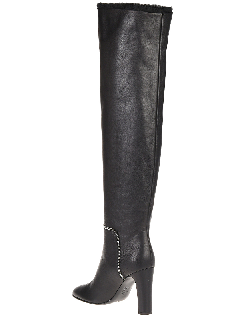 женские черные Ботфорты Giuseppe Zanotti 880030001_black - фото-2