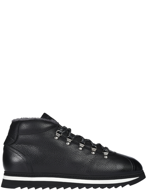 мужские черные кожаные Кроссовки Doucal'S 1793_black - фото-5