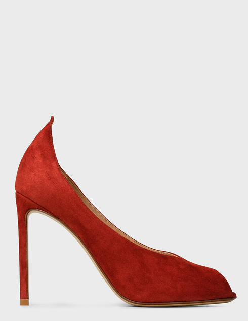 женские красные замшевые Туфли Francesco Russo RIP604№201-bordo - фото-5