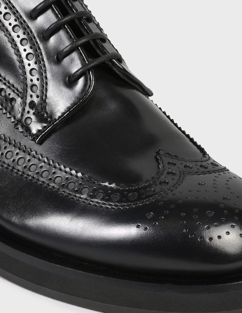 мужские черные Броги Santoni 17872-black - фото-6