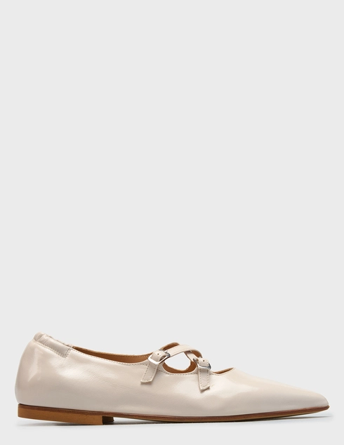 женские бежевые лакированные Балетки Laura Bellariva 2011BIEGE_milk - фото-5