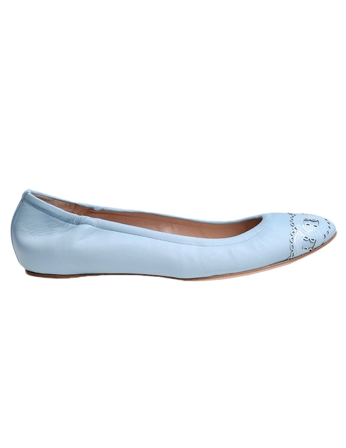 женские голубые Балетки Casadei 135_blue - фото-2