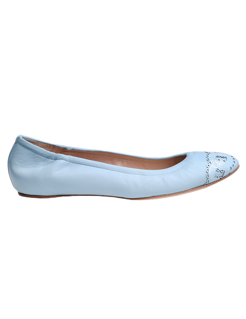 женские голубые Балетки Casadei 135_blue - фото-2