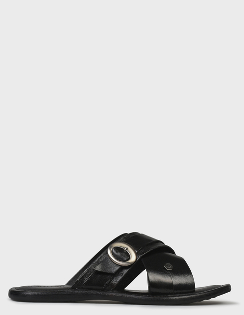 мужские черные кожаные Шлепанцы Fiorangelo 102_black - фото-5