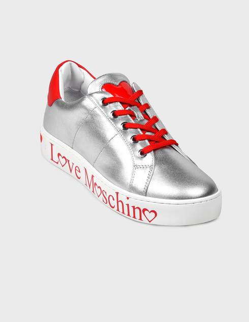 серебряные Кеды Love Moschino 15033-LM-silver