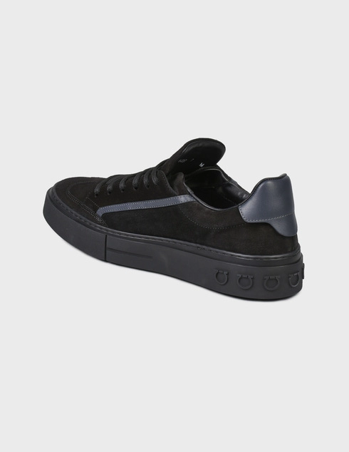 мужские черные Кеды Salvatore Ferragamo BORG2-black - фото-2