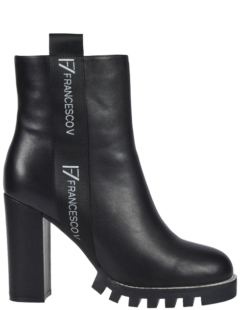 женские черные кожаные Ботинки Francesco Valeri E 105_black - фото-5
