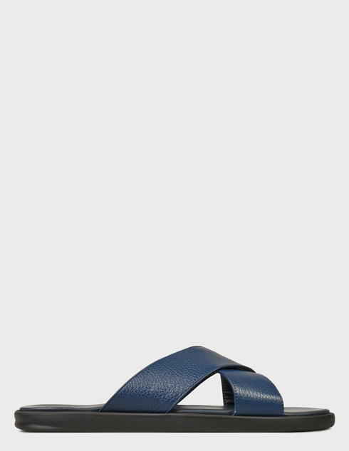 мужские синие кожаные Шлепанцы Doucal'S 2859_blue - фото-5