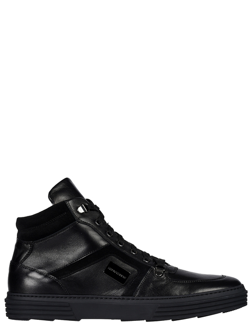 мужские черные кожаные Кроссовки Luca Guerrini 10371-black - фото-5