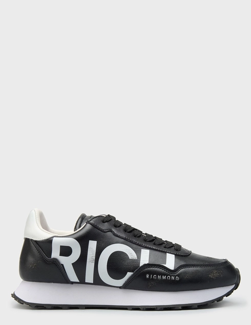 мужские черные кожаные Кроссовки John Richmond 31011-logo_black - фото-5
