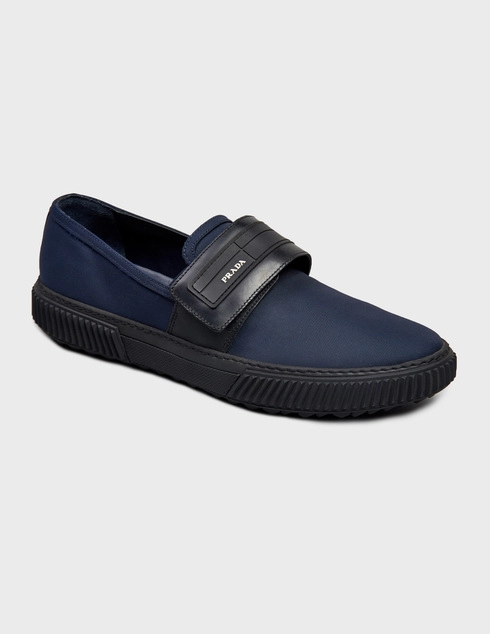 синие Слипоны Prada 4D3349-Dark-Blue