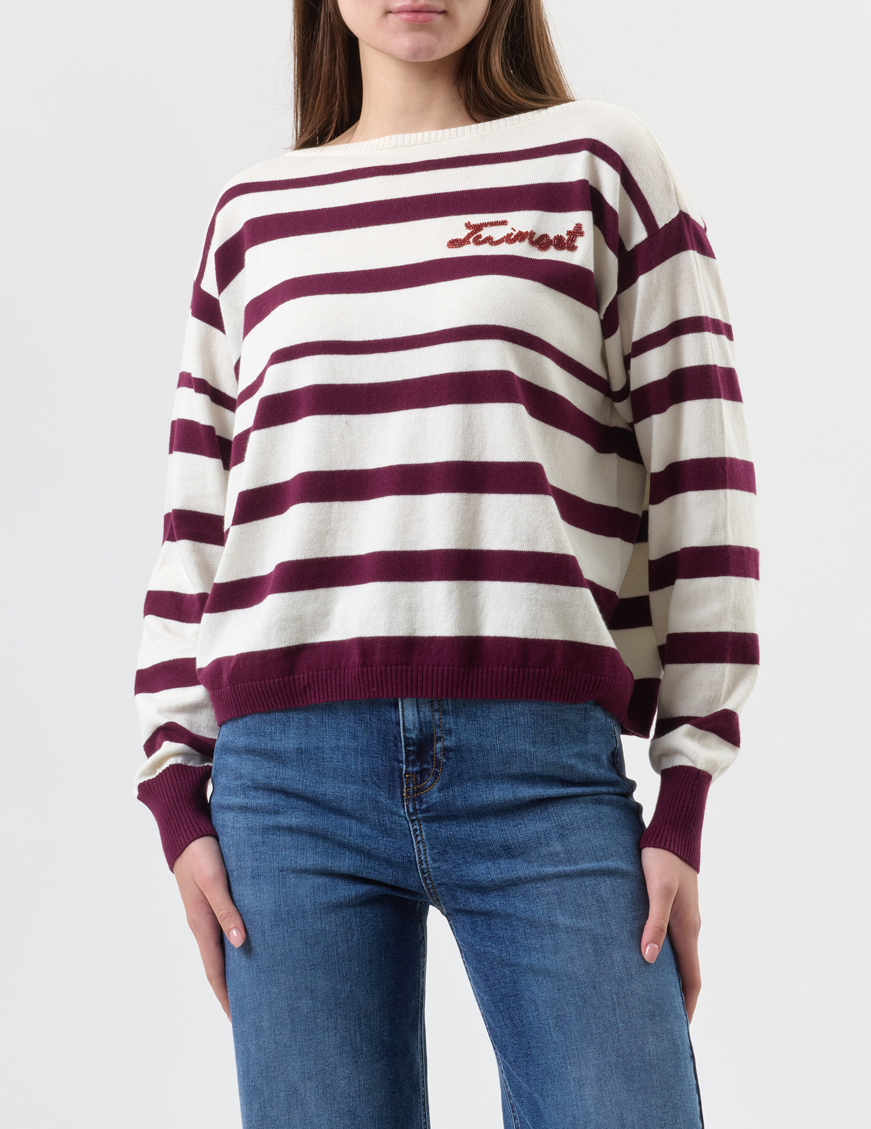 

Свитер, Многоцветный;белый;бордовый