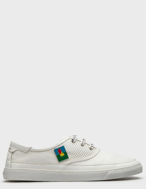 мужские белые кожаные Кеды Saint Laurent 557649-9030_white - фото-5