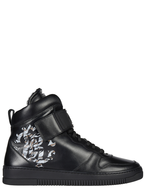 мужские черные кожаные Кроссовки Roberto Cavalli 8340-black - фото-5