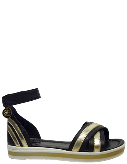 

Босоножки, Черный;золотой