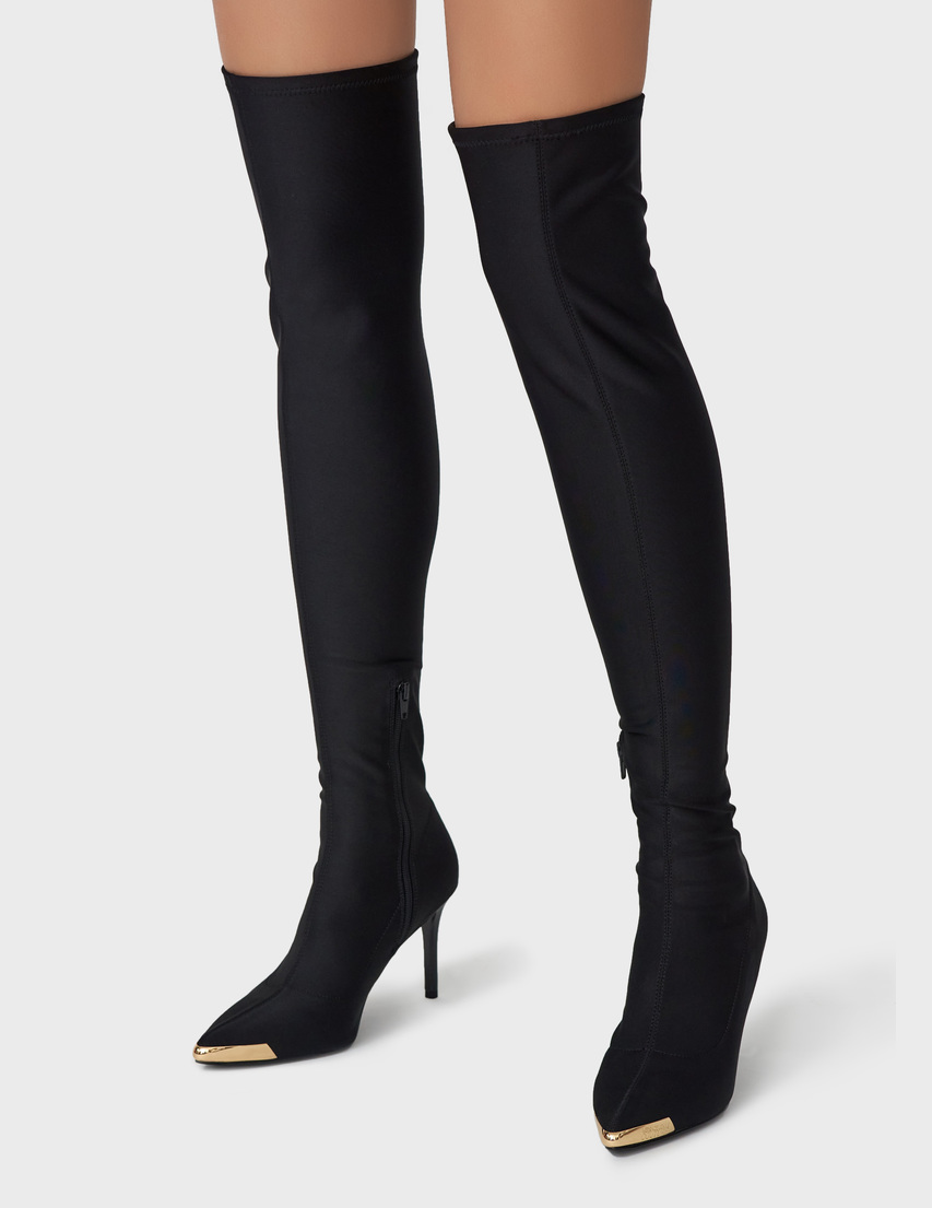 женские черные Ботфорты Versace Jeans Couture 71VA3S53-899 - фото-2