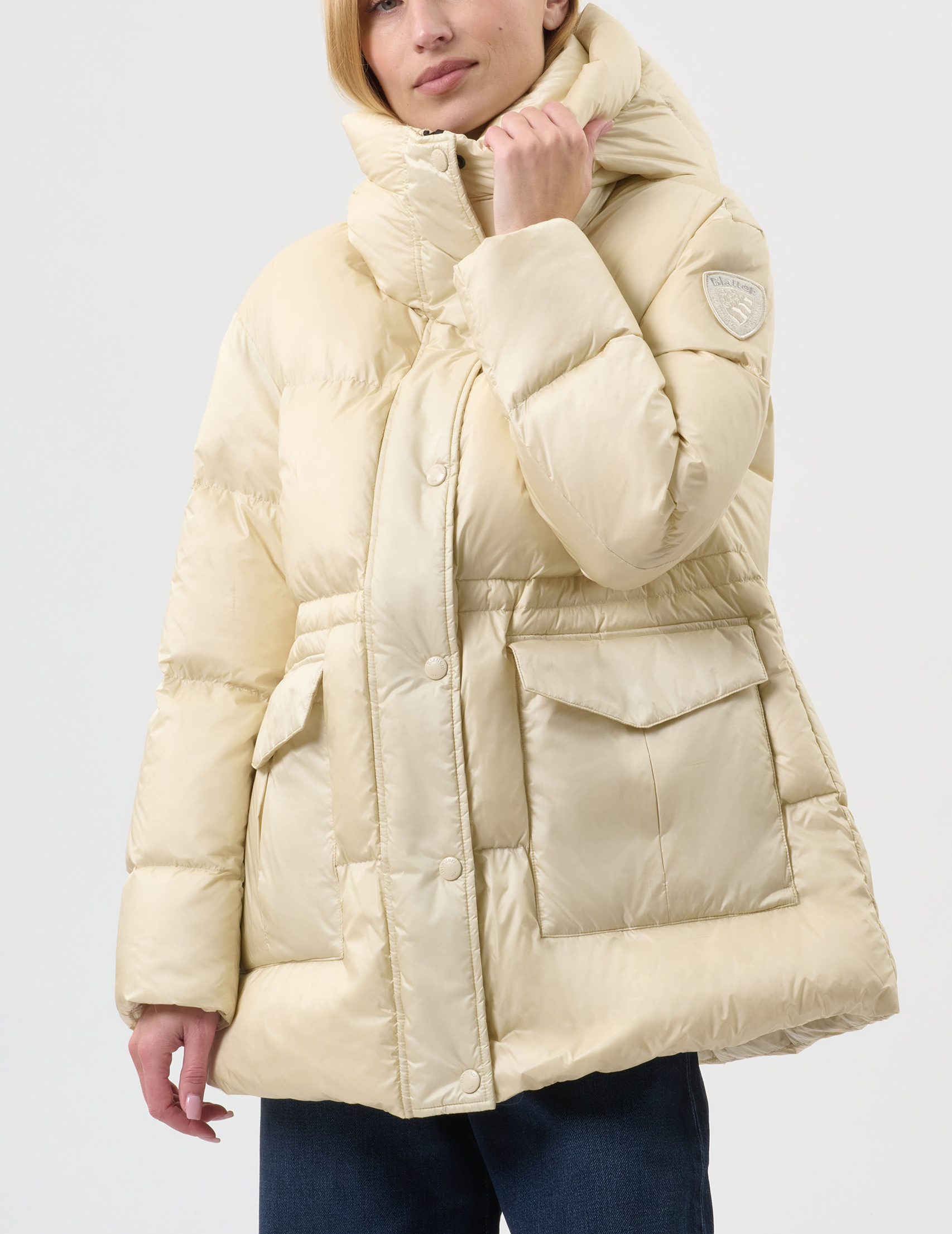 

Пуховик, Бежевый;молочный