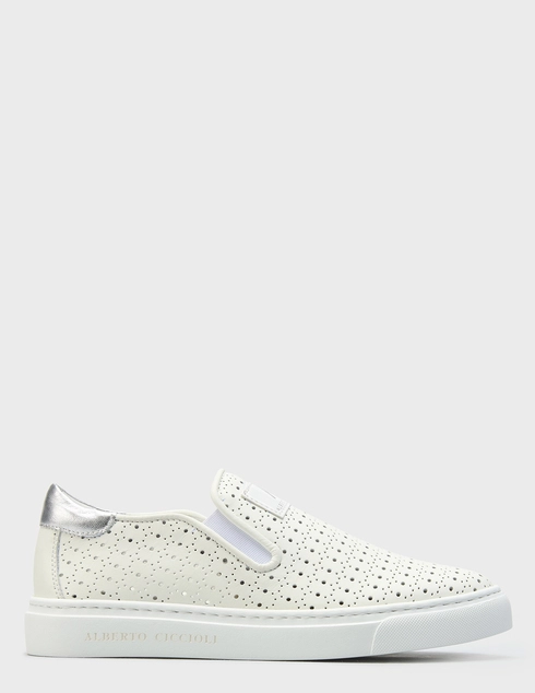 женские белые кожаные Слипоны Alberto Ciccioli 66012_white - фото-5
