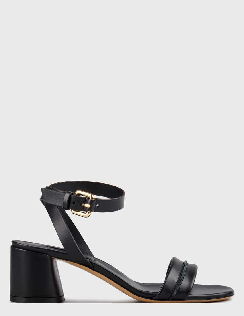 женские черные кожаные Босоножки Casadei 9000_black - фото-5