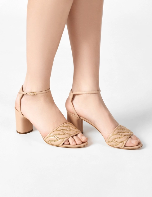 бежевые Босоножки Casadei 593-beige