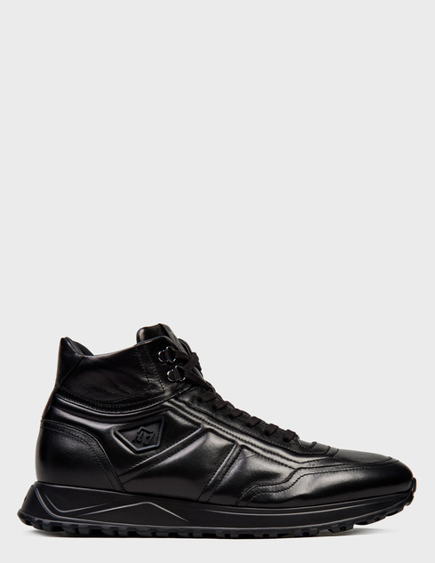 мужские черные кожаные Кроссовки Luca Guerrini 12694_black - фото-5
