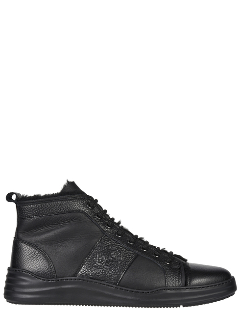 мужские черные кожаные Кеды Luca Guerrini 9825-black - фото-5