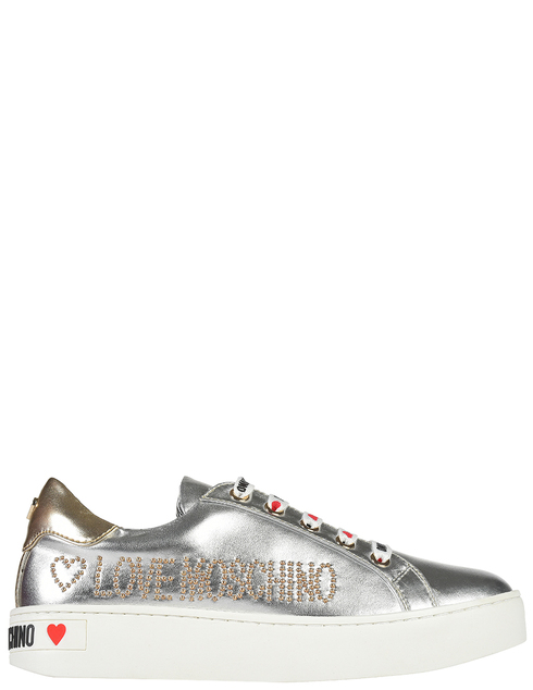 женские серебряные  Кеды Love Moschino 15243_silver - фото-5