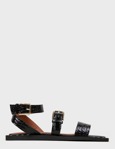 женские черные кожаные Босоножки Emporio Armani X3P725XF266-00002 - фото-5