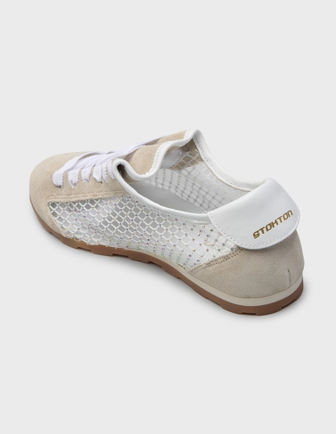 женские белые Кроссовки Stokton HOPE-strass_beige - фото-2