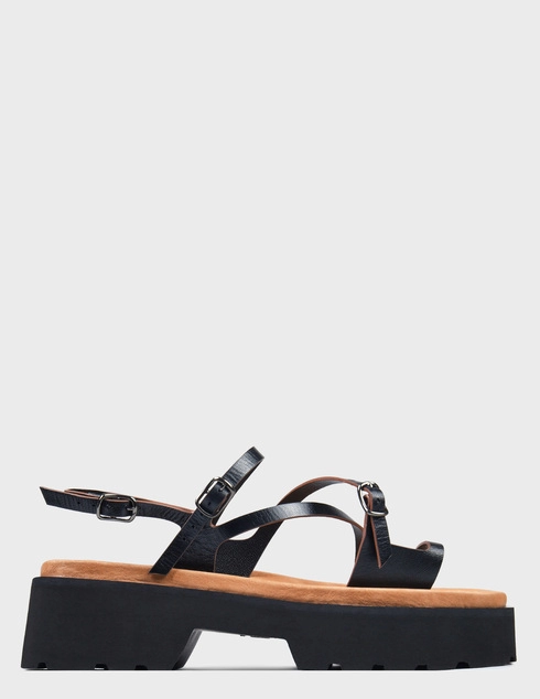 женские черные кожаные Босоножки Fru.It 7423_black - фото-5