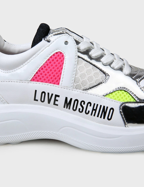 женские белые кожаные Кроссовки Love Moschino 15306-white - фото-5