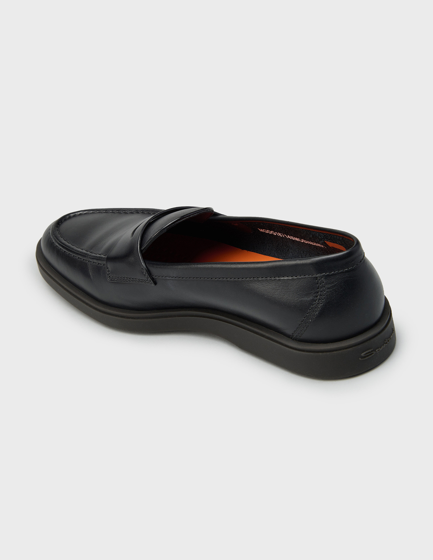 мужские черные Лоферы Santoni 18714_black - фото-2