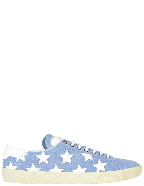мужские голубые текстильные Кеды Saint Laurent Paris 458868-4546_blue - фото-5