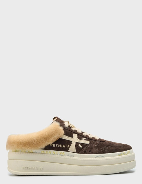 женские коричневые замшевые Кеды Premiata MICOL_7851M - фото-5