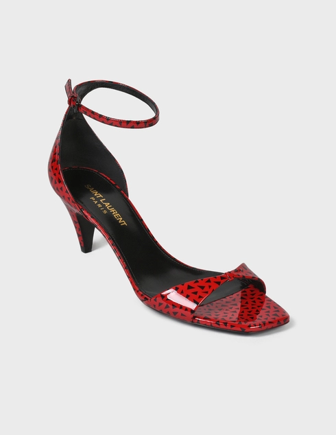 бордовые Босоножки Saint Laurent Paris 4693-bordo