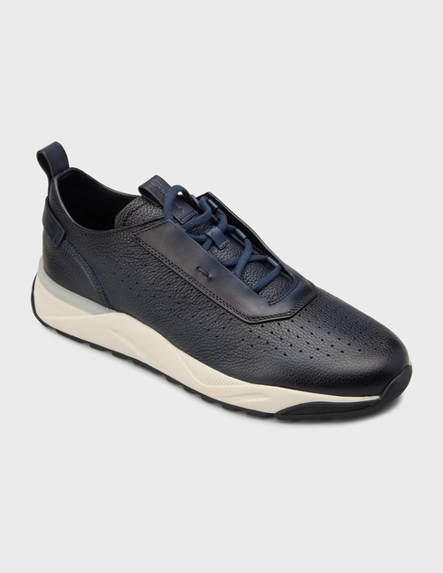 синие Кроссовки Santoni 21694-blue