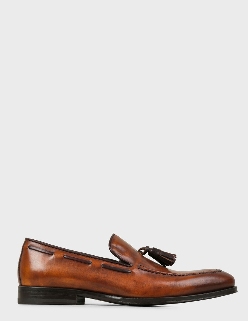 мужские коричневые кожаные Лоферы Roberto Morelli 4322-brown - фото-5