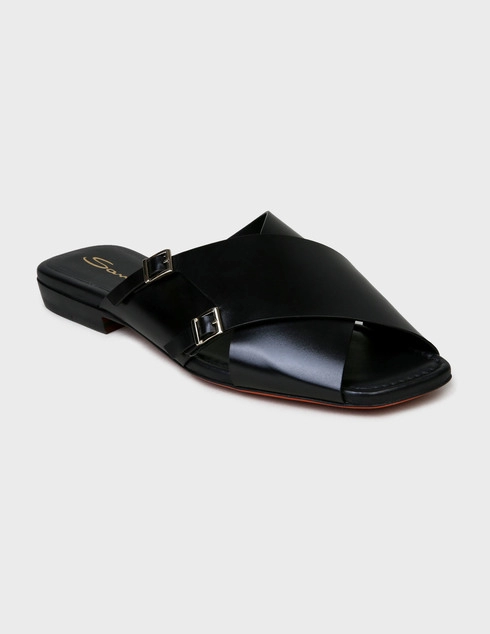 черные Шлепанцы Santoni SS21-WHYT59349HI1TBGNN01-black