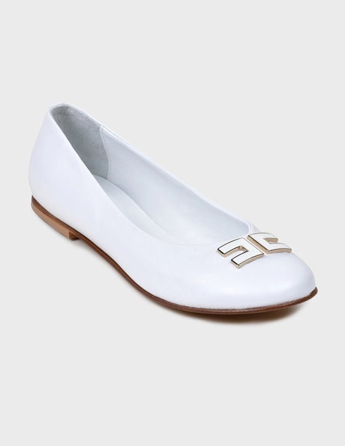 белые Балетки Elisabetta Franchi 64235-К-white