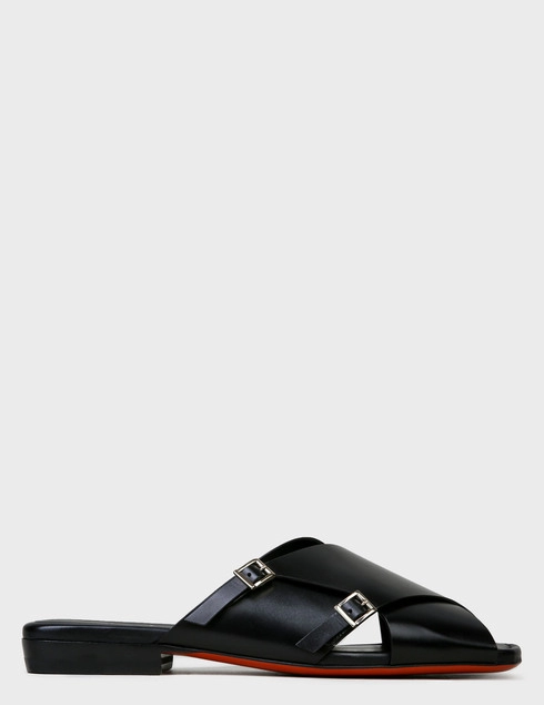 женские черные Шлепанцы Santoni SS21-WHYT59349HI1TBGNN01-black - фото-6