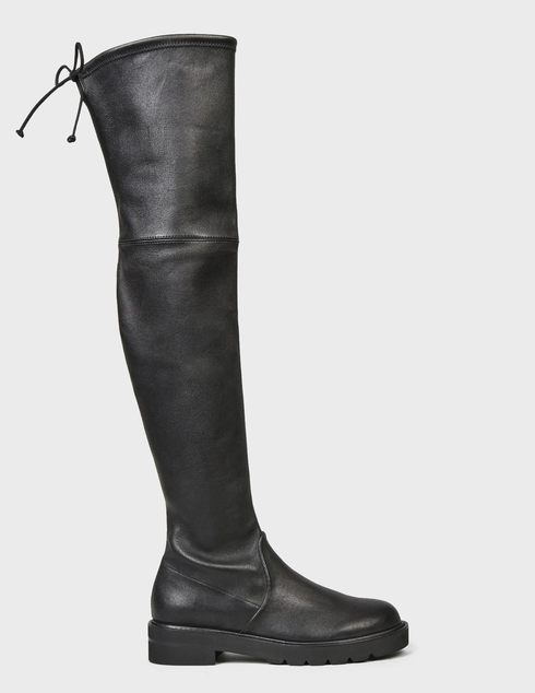 женские черные кожаные Ботфорты Stuart Weitzman SW-AW21-LOWLAND-LIFT-S5606-black - фото-5