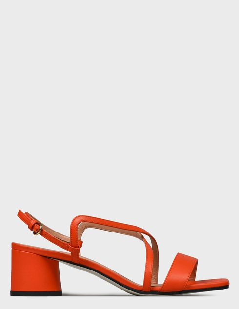 женские оранжевые кожаные Босоножки Pollini 1622_orange - фото-5