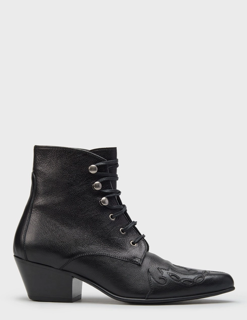 женские черные кожаные Полусапоги Saint Laurent 582071-1000_black - фото-5