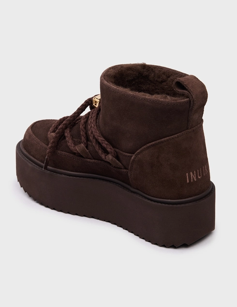 женские коричневые Угги Inuikii CLASSIC-LOW-PLATFORM-Dark-Brown - фото-2