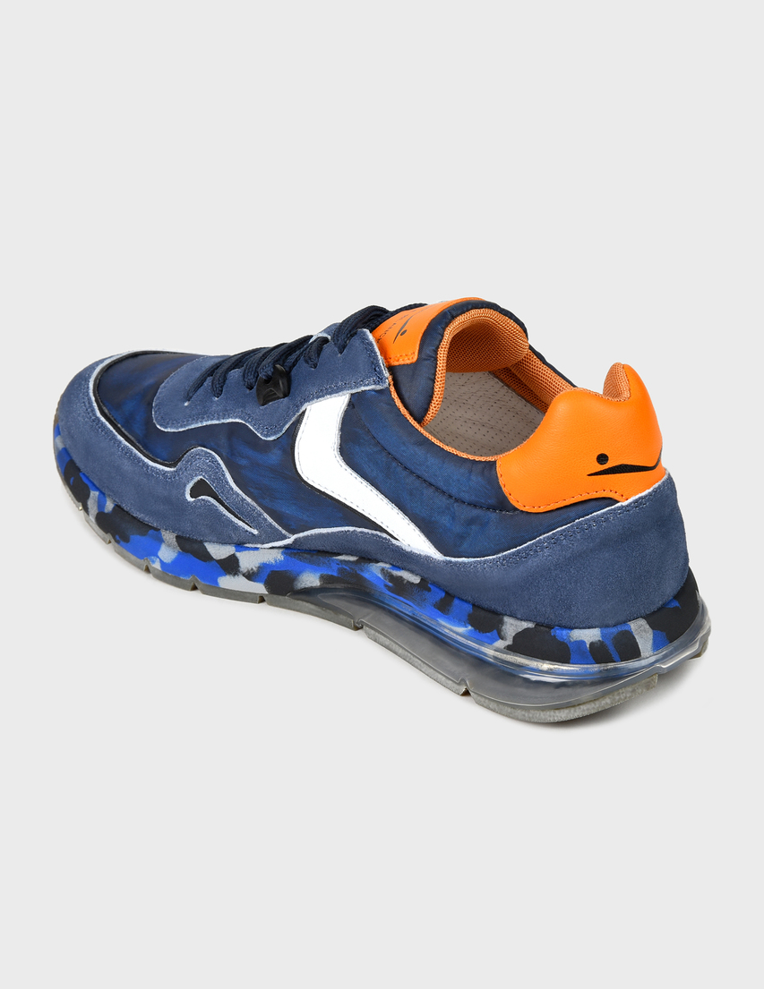 Sneaker running Voile Blanche suede tessuto nylon blu rosso giallo uomo