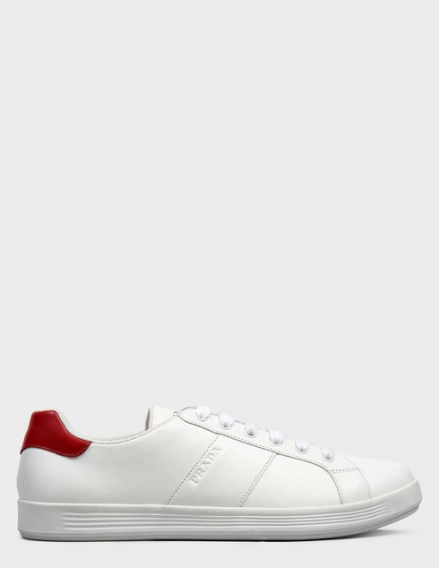 мужские белые кожаные Кеды Prada 4E3431-White - фото-5