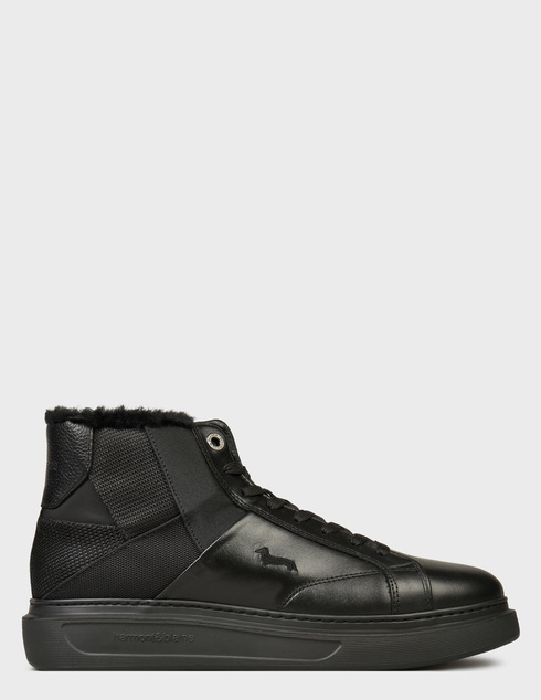 мужские черные кожаные Кеды Harmont&Blaine EFM232-004-603M_black - фото-5