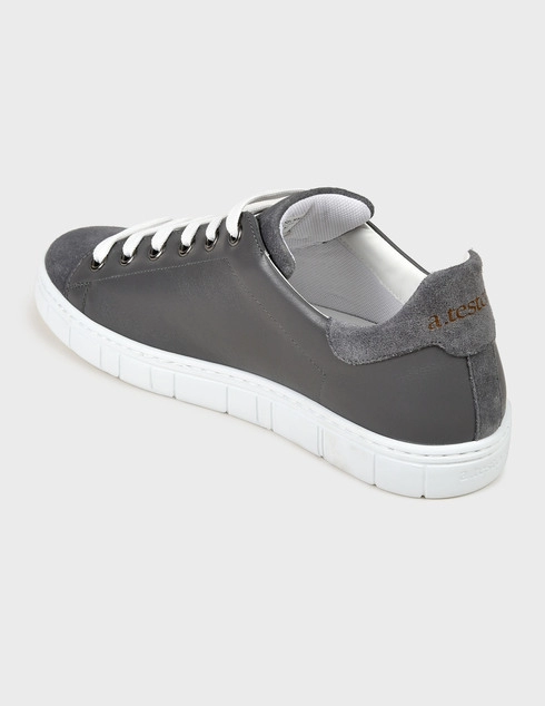 мужские серые Кеды A.Testoni 7042-gray - фото-2