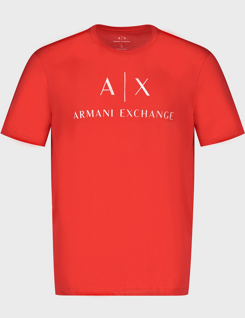 red armani exchange shirt