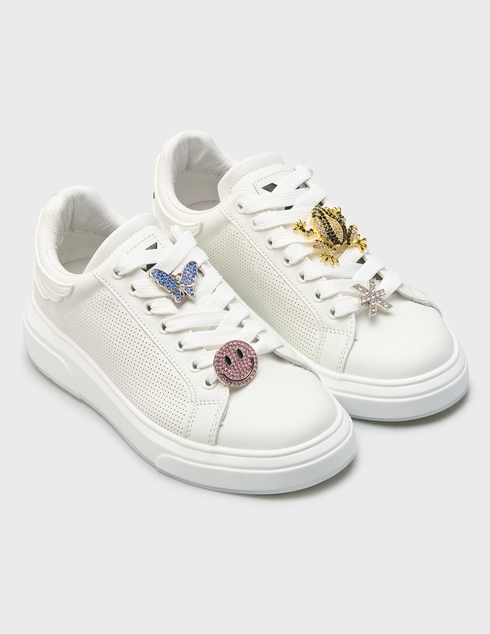 женские белые кожаные Кеды John Richmond 30922A - фото-5